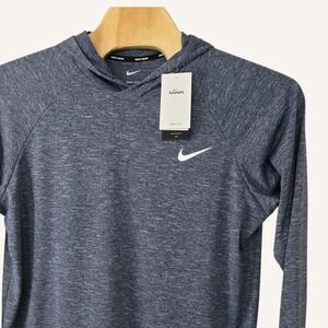 Nike Dri Fit Swim Long Sleeve Hoodie Rash Guard Top Men's L Blue Heathered